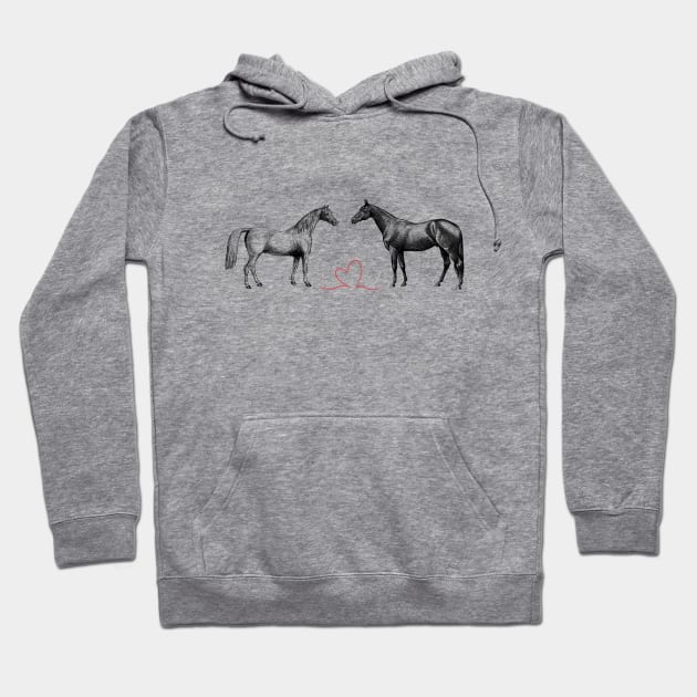 TWO HORSES Hoodie by Biophilia